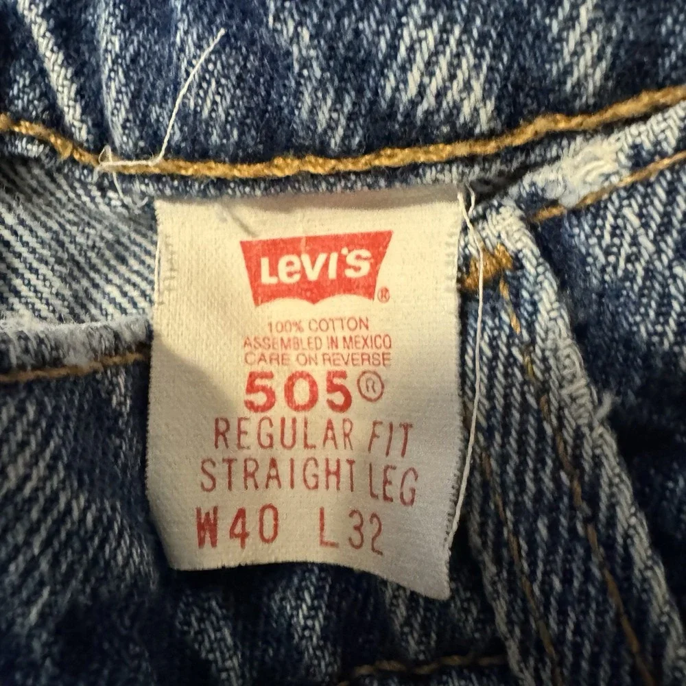 Vintage Levi's 505 Regular Fit Men's Jeans Orange Tab 90s Size 40x32 100% Cotton